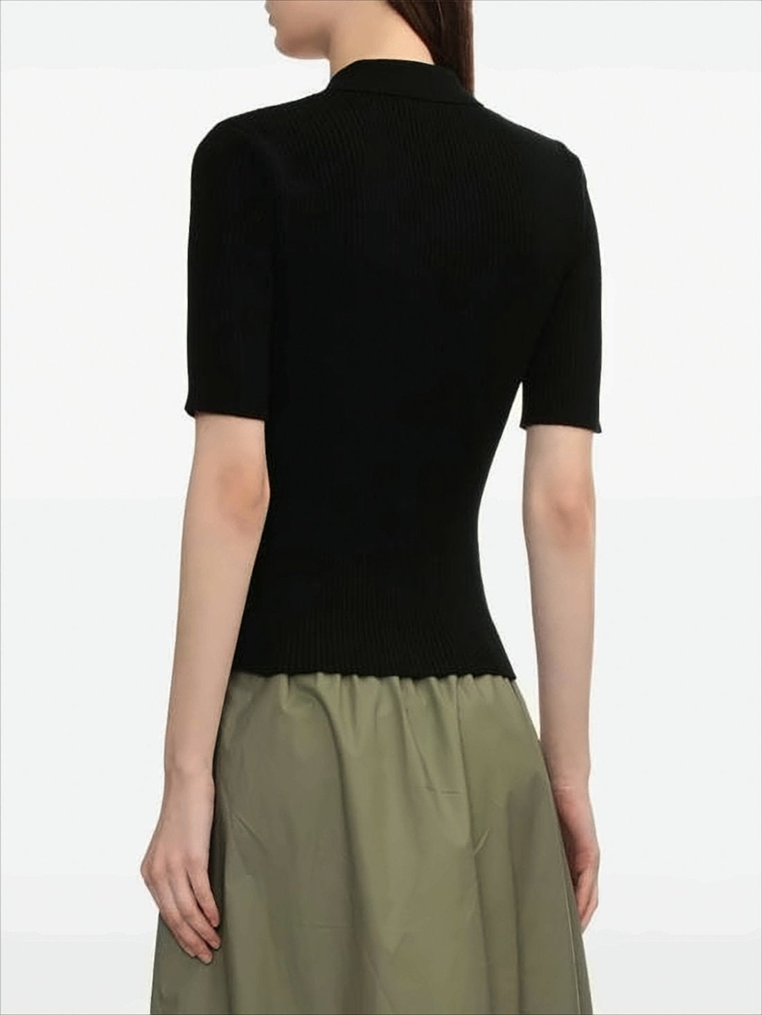 Fitted Ribbed Knit Sweater