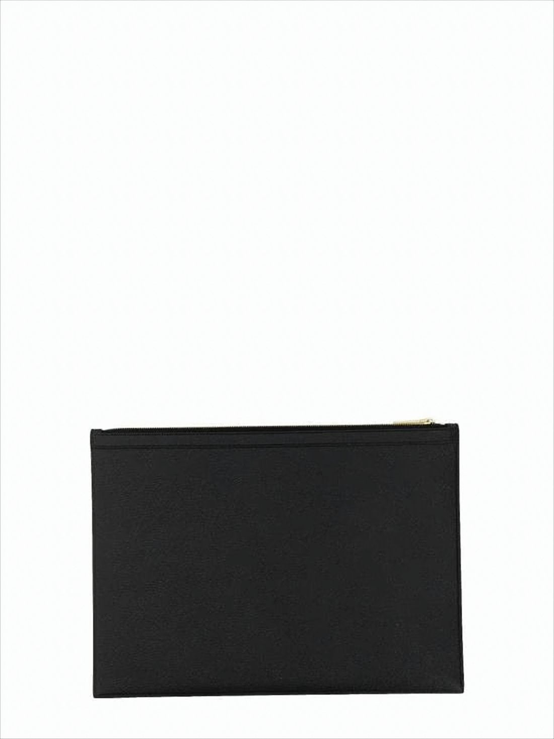 Textured Cow Leather Clutch With Rwb Tab