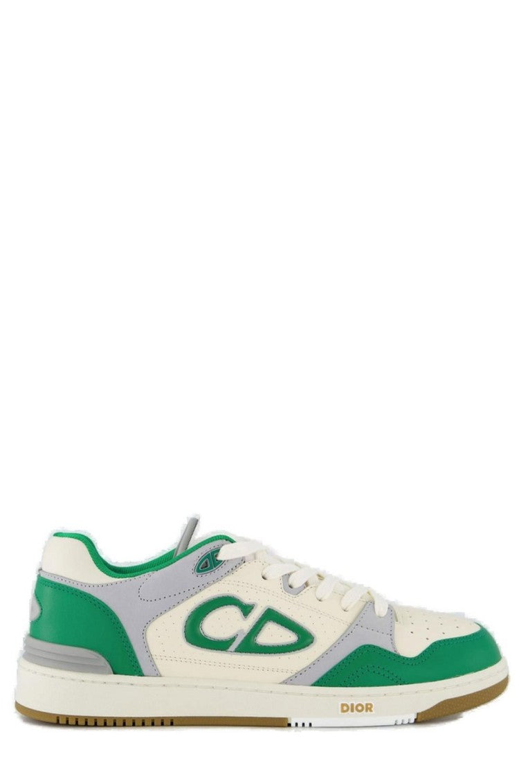 Low-Top Sneakers with Green Accents
