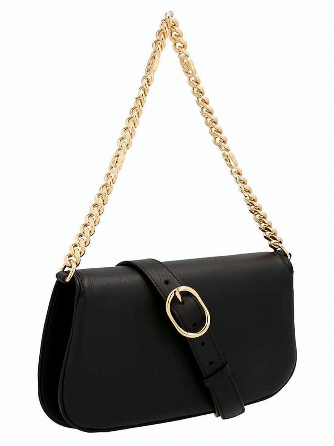 Rectangular Black Leather Crossbody Bag