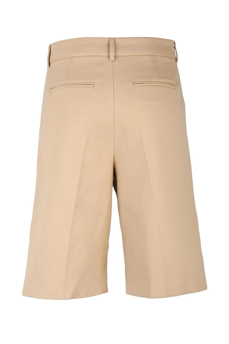 Cotton Viscose Shorts - Beige
