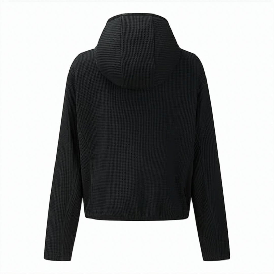 Textured Black Hoodie With Functional Design Elements