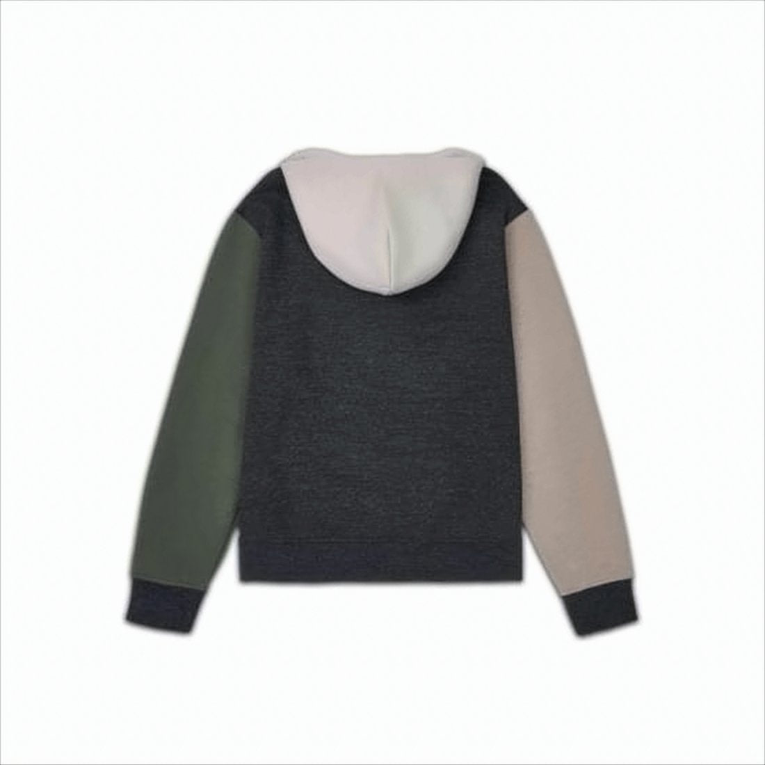 Color-Block Design Fleece Sweatshirt With Embroidered Logo