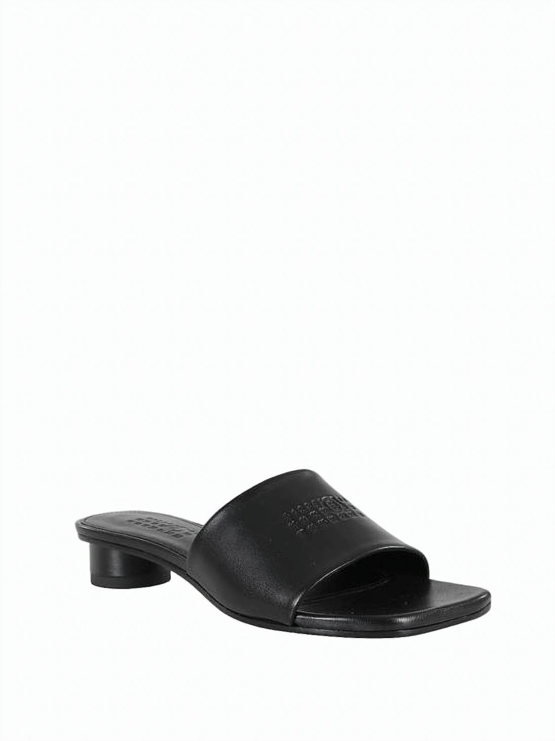 Black Sandal with Low Cylindrical Heel