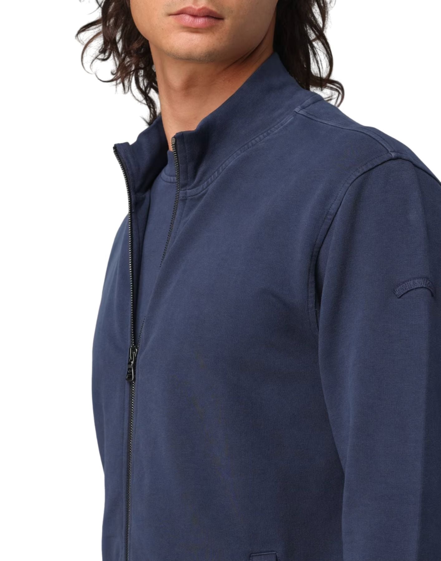 Navy Blue Zip-Up Paul & Shark Bomber Sweatshirt