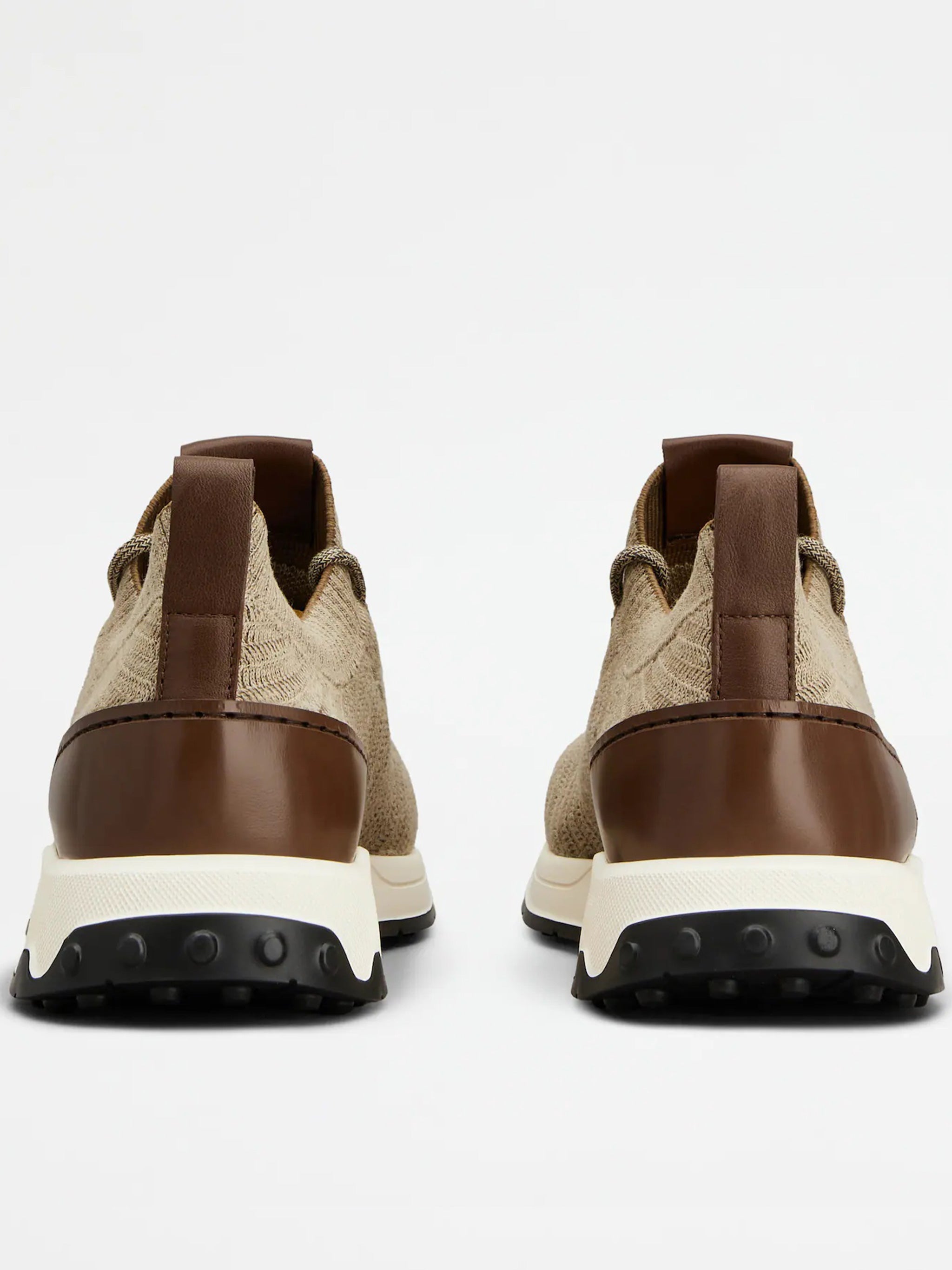 Beige Calzature Knitted Chevron Sneakers