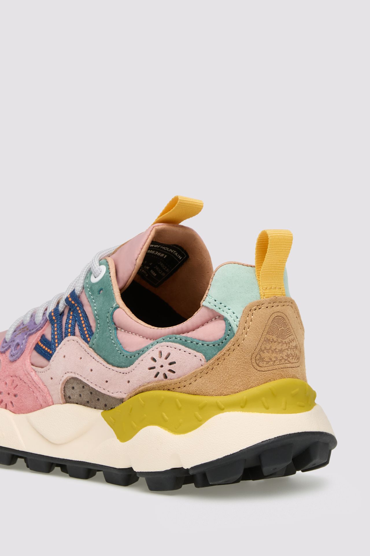 Multi-Layered Sneakers with Pastel Overlays and Chunky Sole