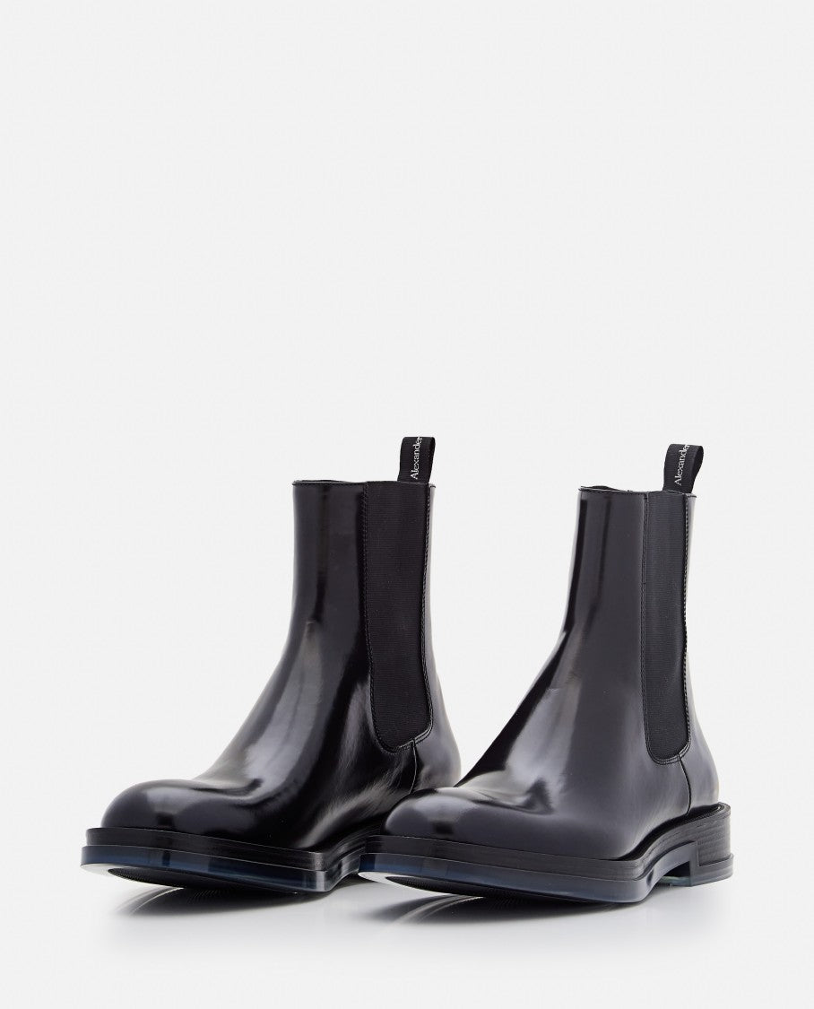 Black Leather Chelsea Boots