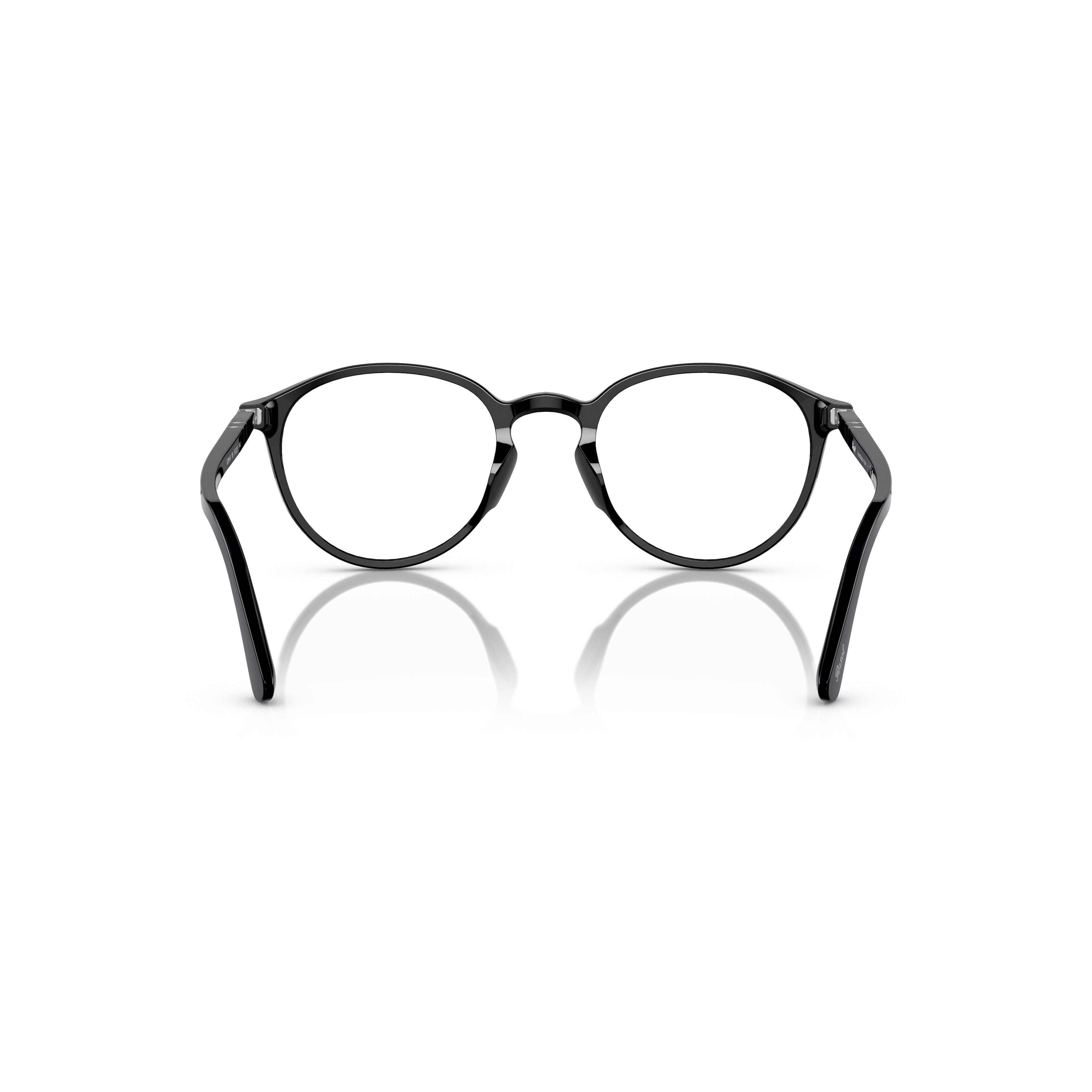 0po3218v Glossy Black Acetate Round Frame Eyeglasses