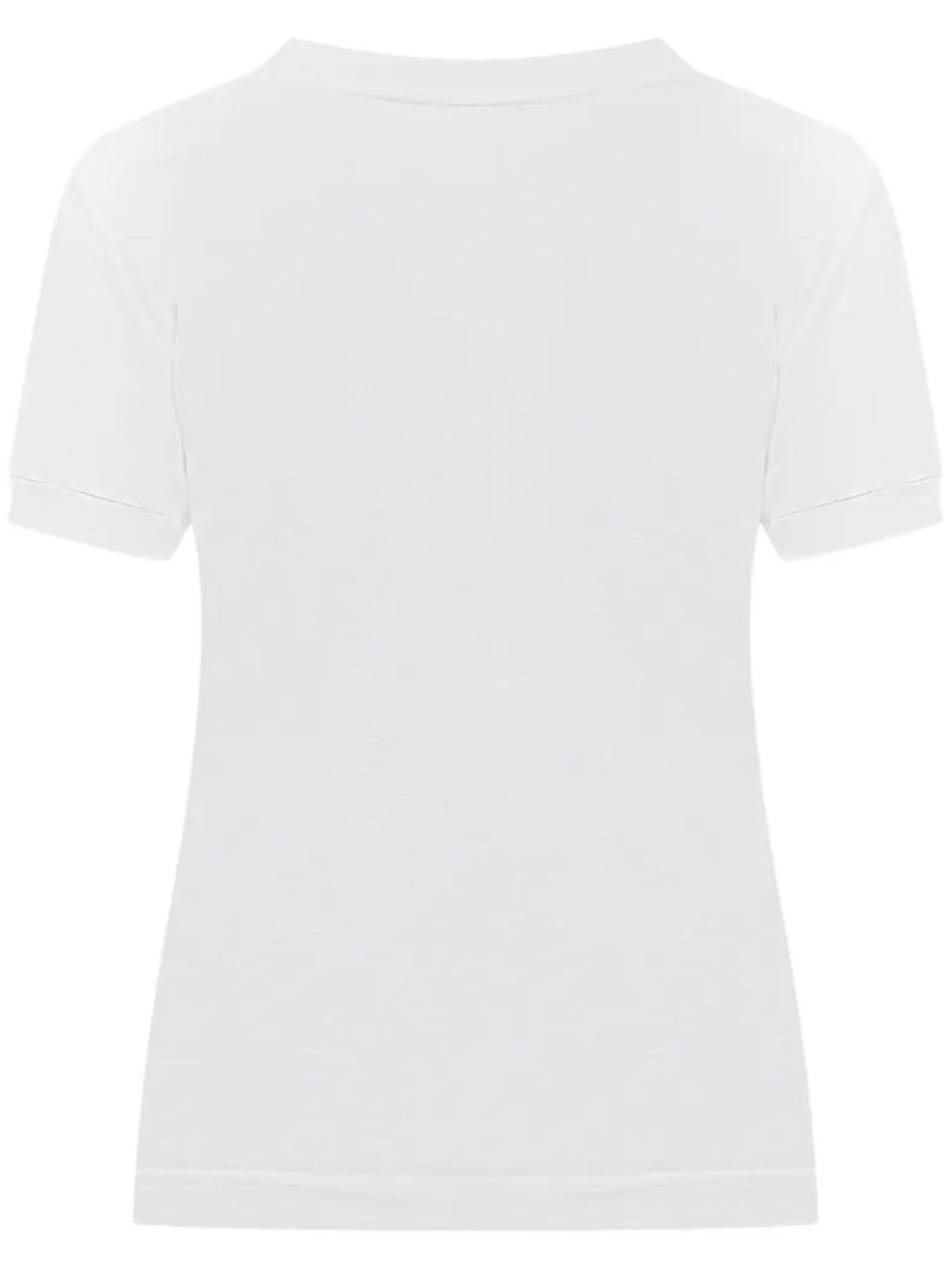 White Fitted Short-Sleeve Cotton T-Shirt