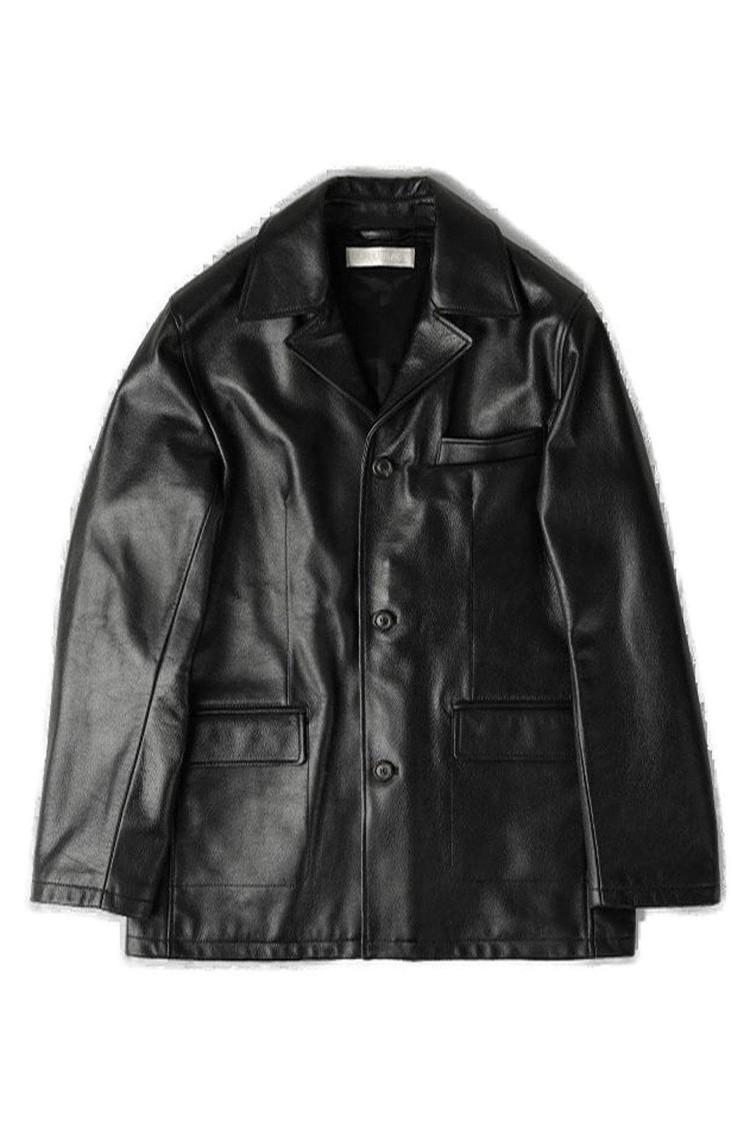 Calf Leather Casual Jacket with Classic Collar