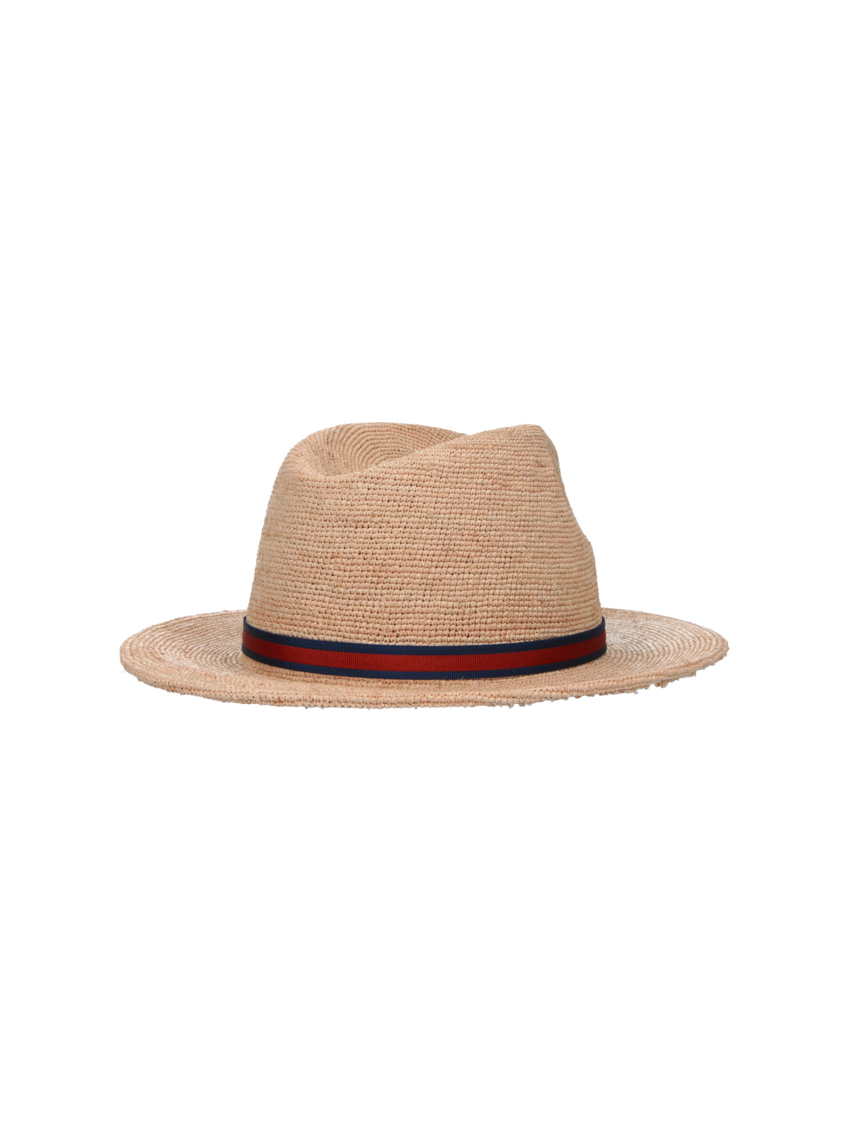 Beige Raffia Fedora Ribbon Hat