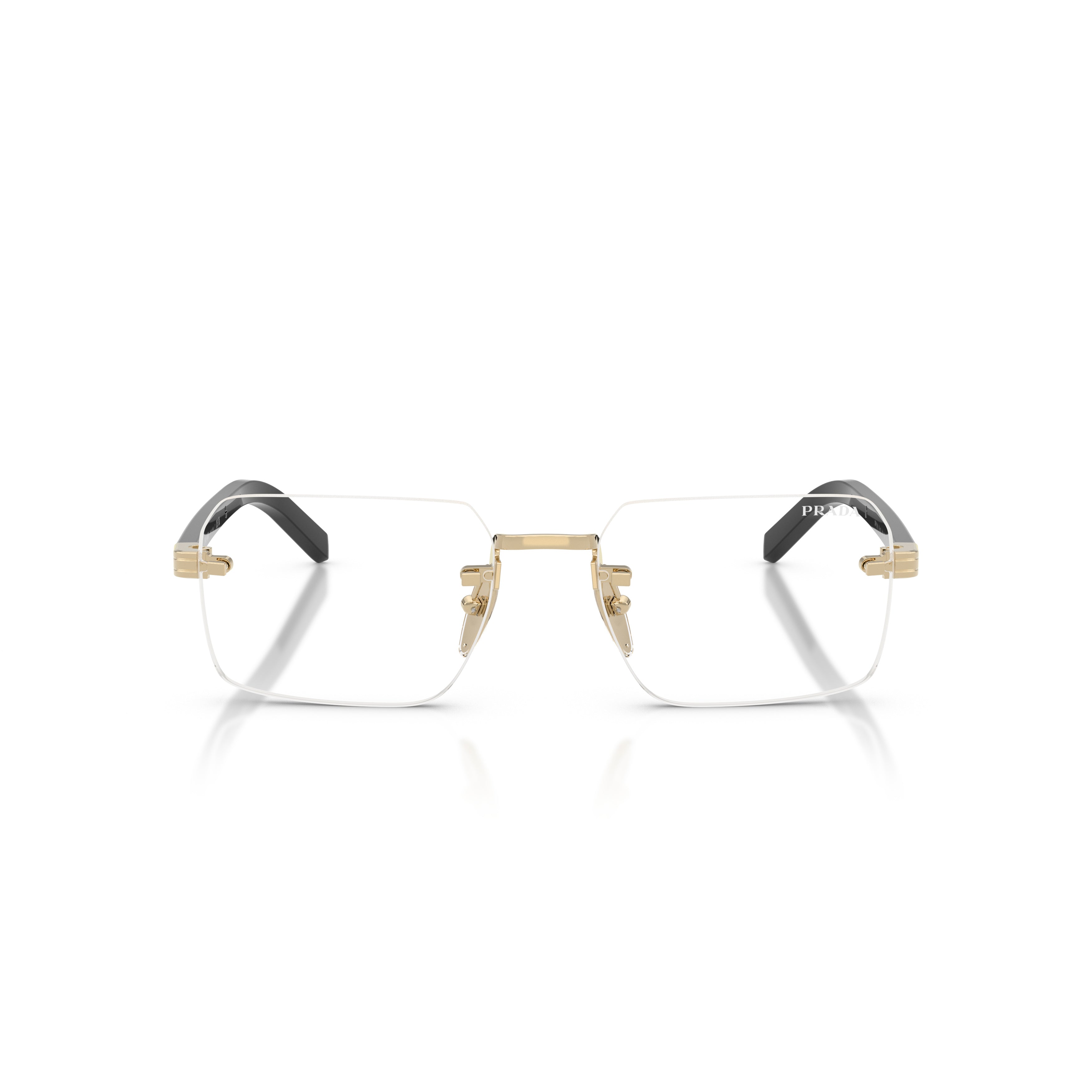 0pr D55s Rimless Rectangular Metal Eyeglasses