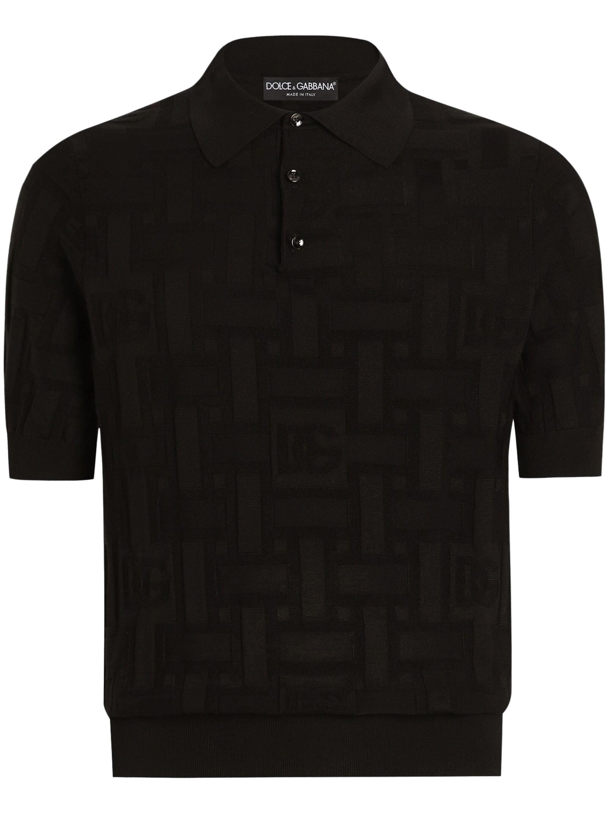 Silk DG Logo Jacquard Polo Shirt