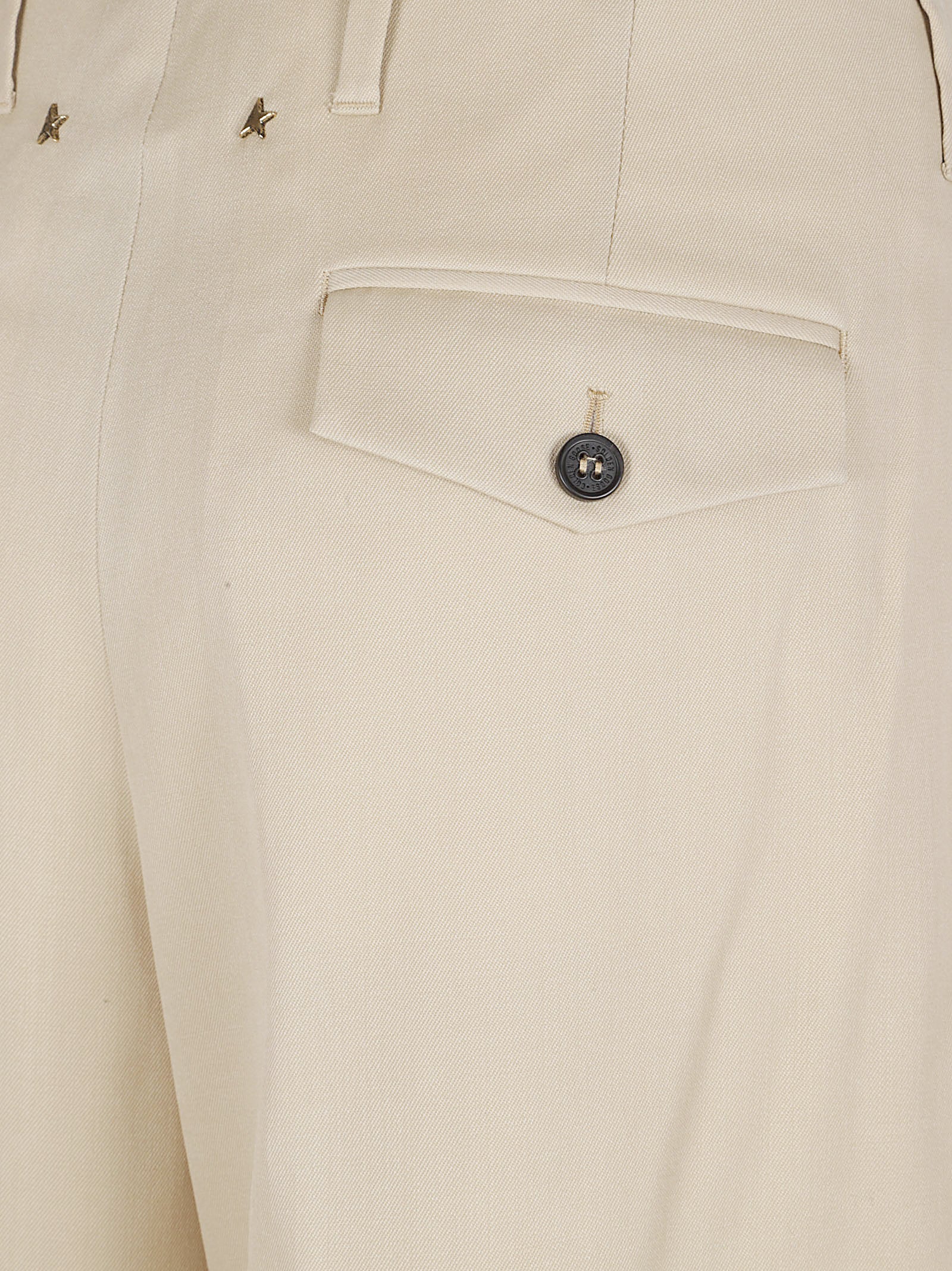 Sand-Textured Trousers with Pleat Detailing