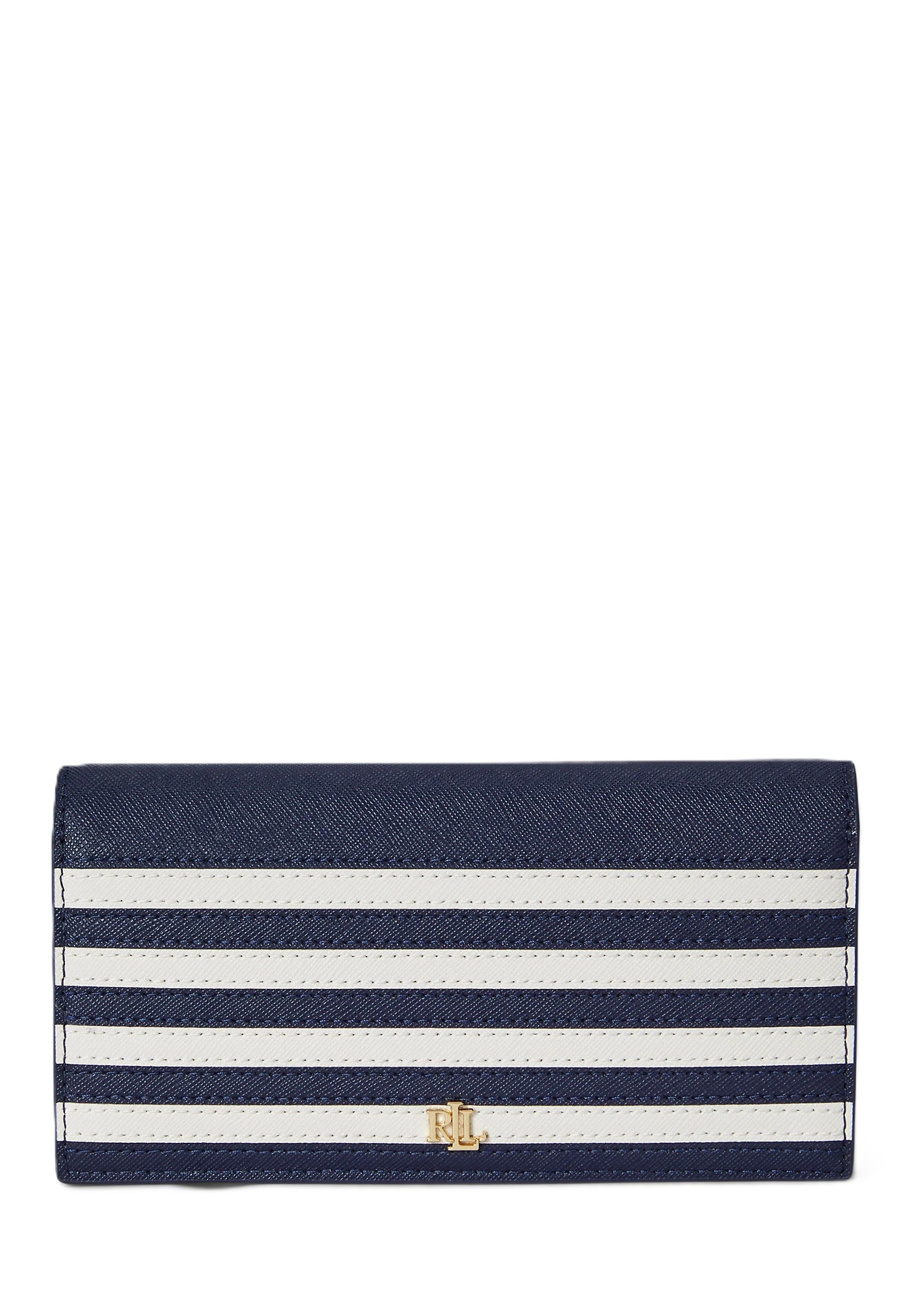 Navy Blue Crosshatch Leather Wallet