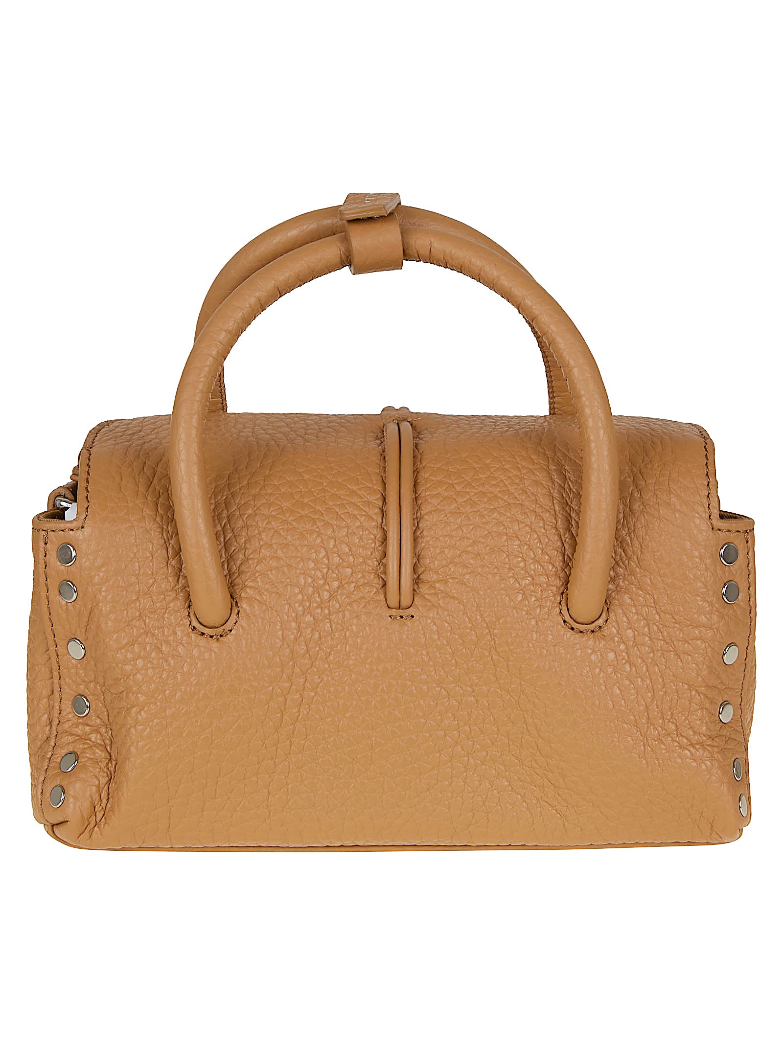 Textured Leather Shoulder Bag with Silver-Toned Clasp