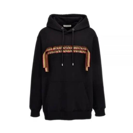 Hooded Sweatshirt with Distinctive Woven Ribbon Detail