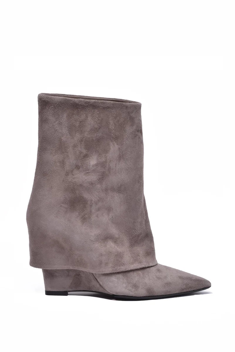 Leather Ankle Boot - Grey