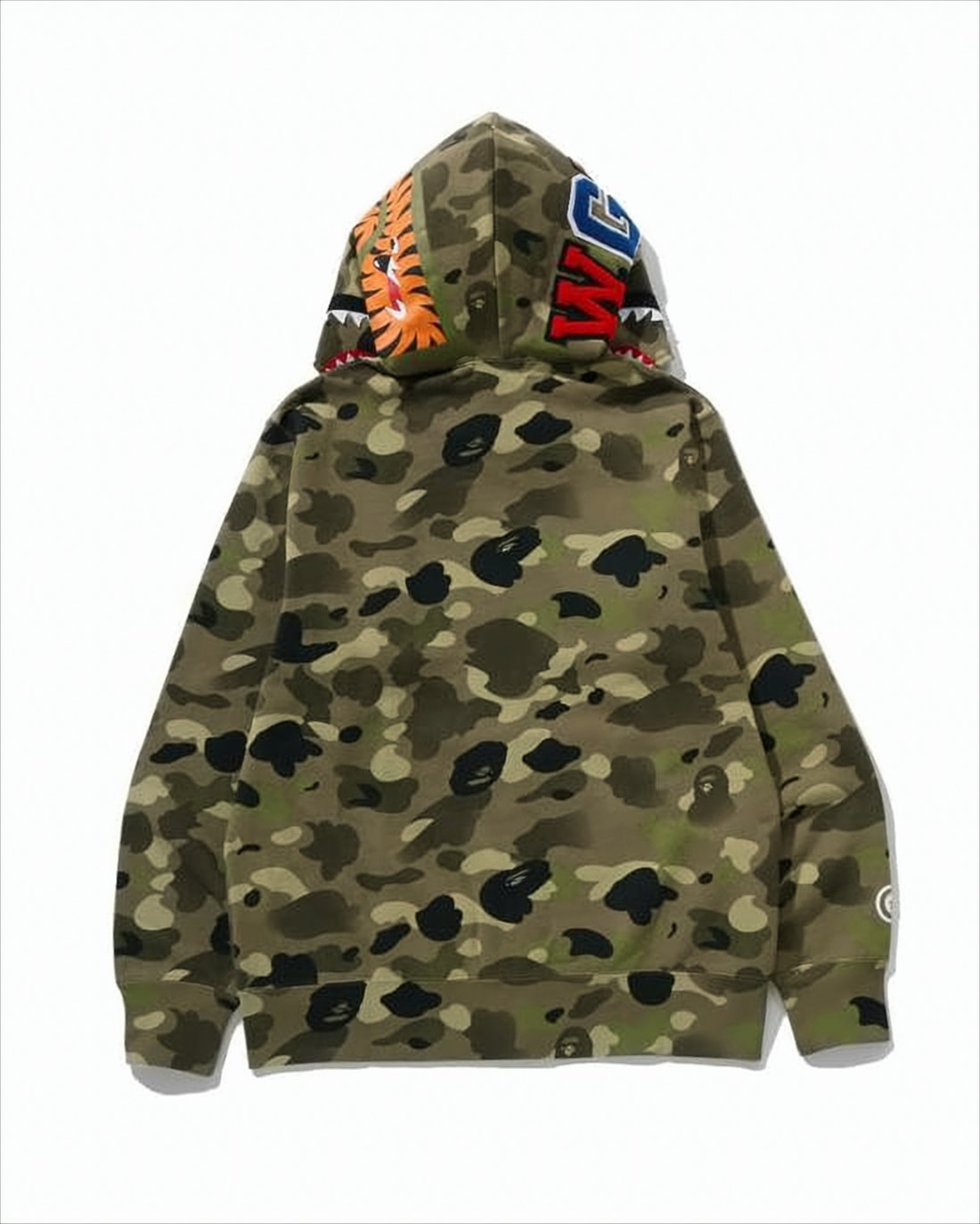 Camouflage Zip-Up Jacket with Iconic Shark Motif