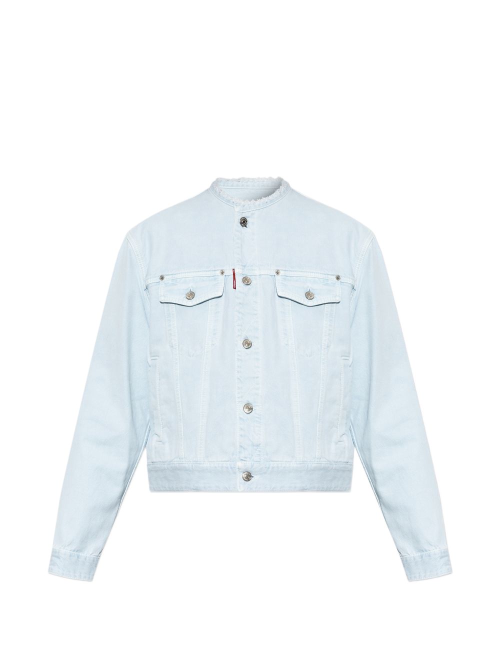 Classic Minimalist Zip Front Denim Jacket