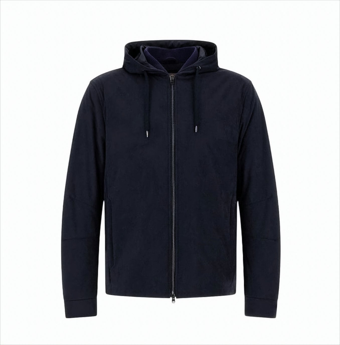 Hooded Resort Jacket In Melange Suede