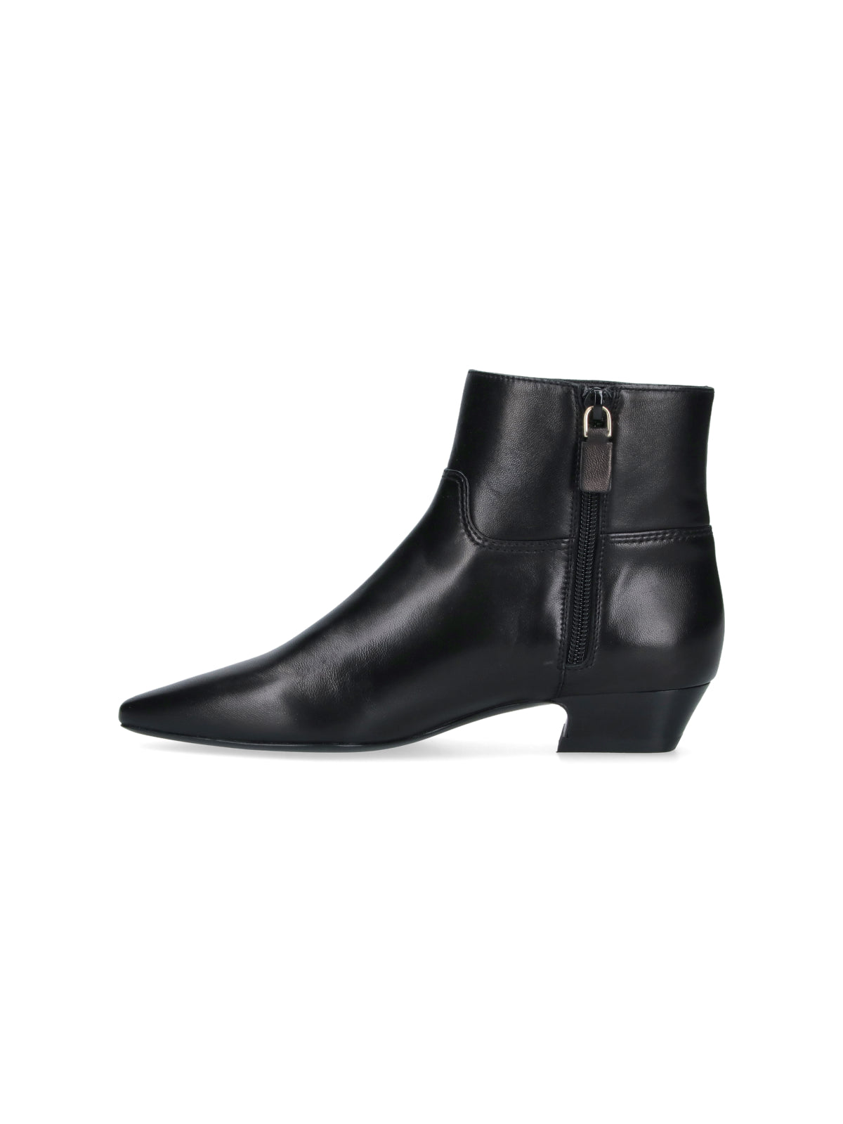 Black Stassi Pointed-Toe Leather Boots