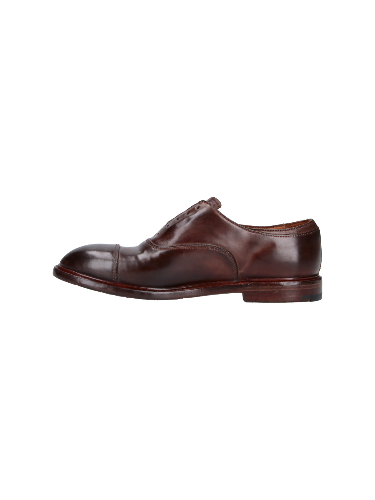 Brown Abner Worn-Effect Leather Derby Shoes