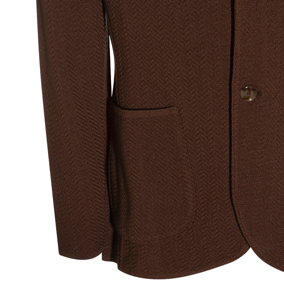 Textured Brown Blazer With Classic Two-Button Closure