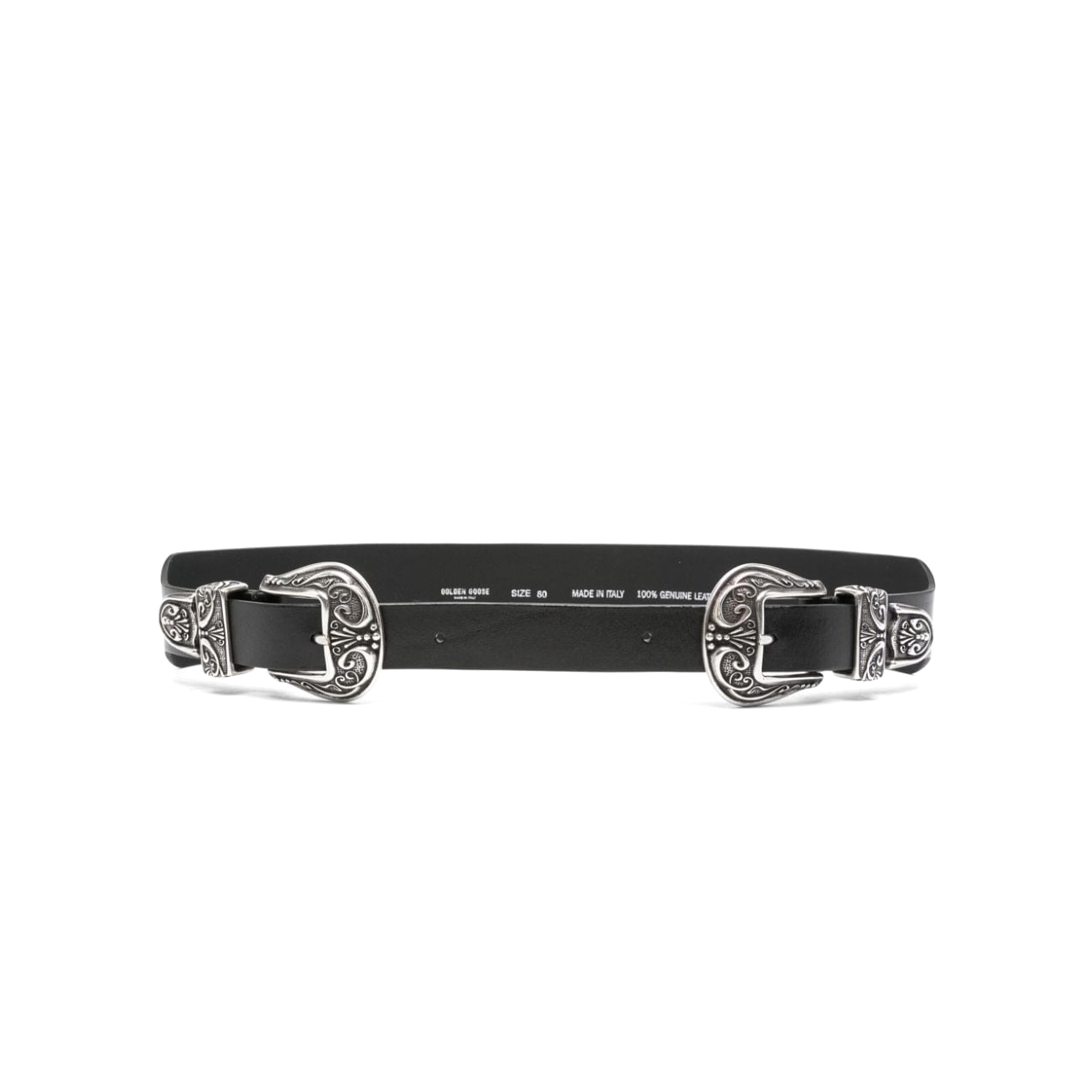 Double Buckle Leather Belt