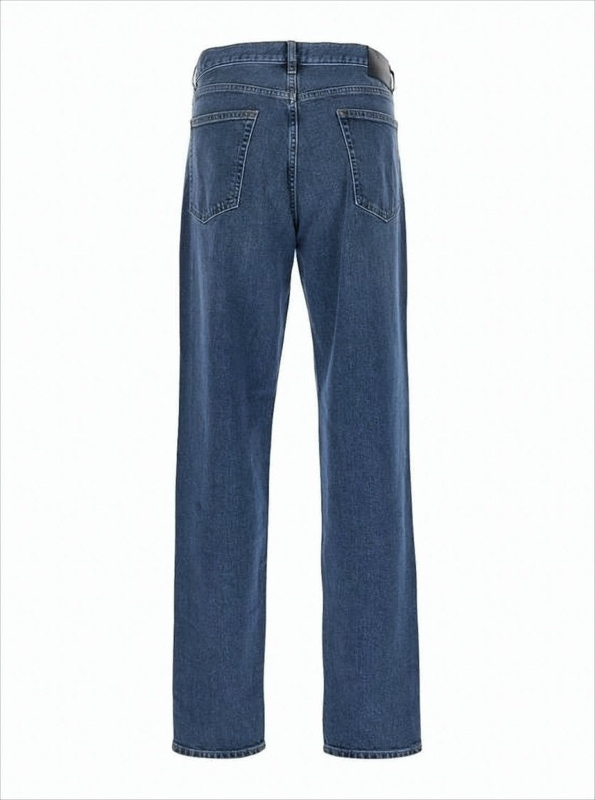 Straight-Leg Denim Pants with Classic Waist