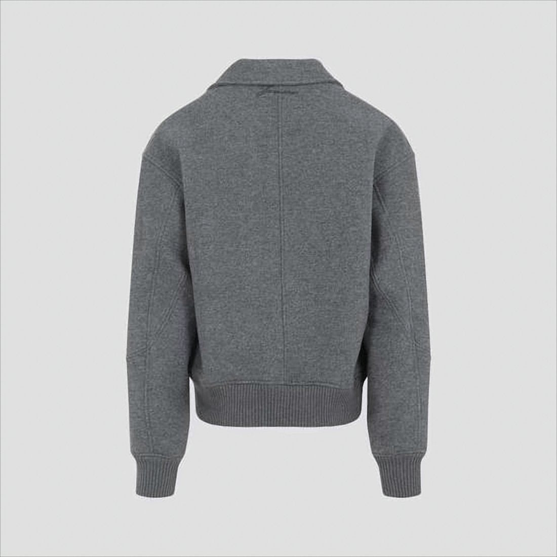Button-Up Grey Wool Blend Jacket