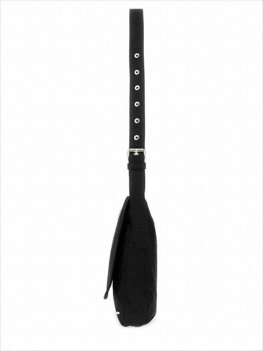 Black Shoulder Bag with Flap Closure