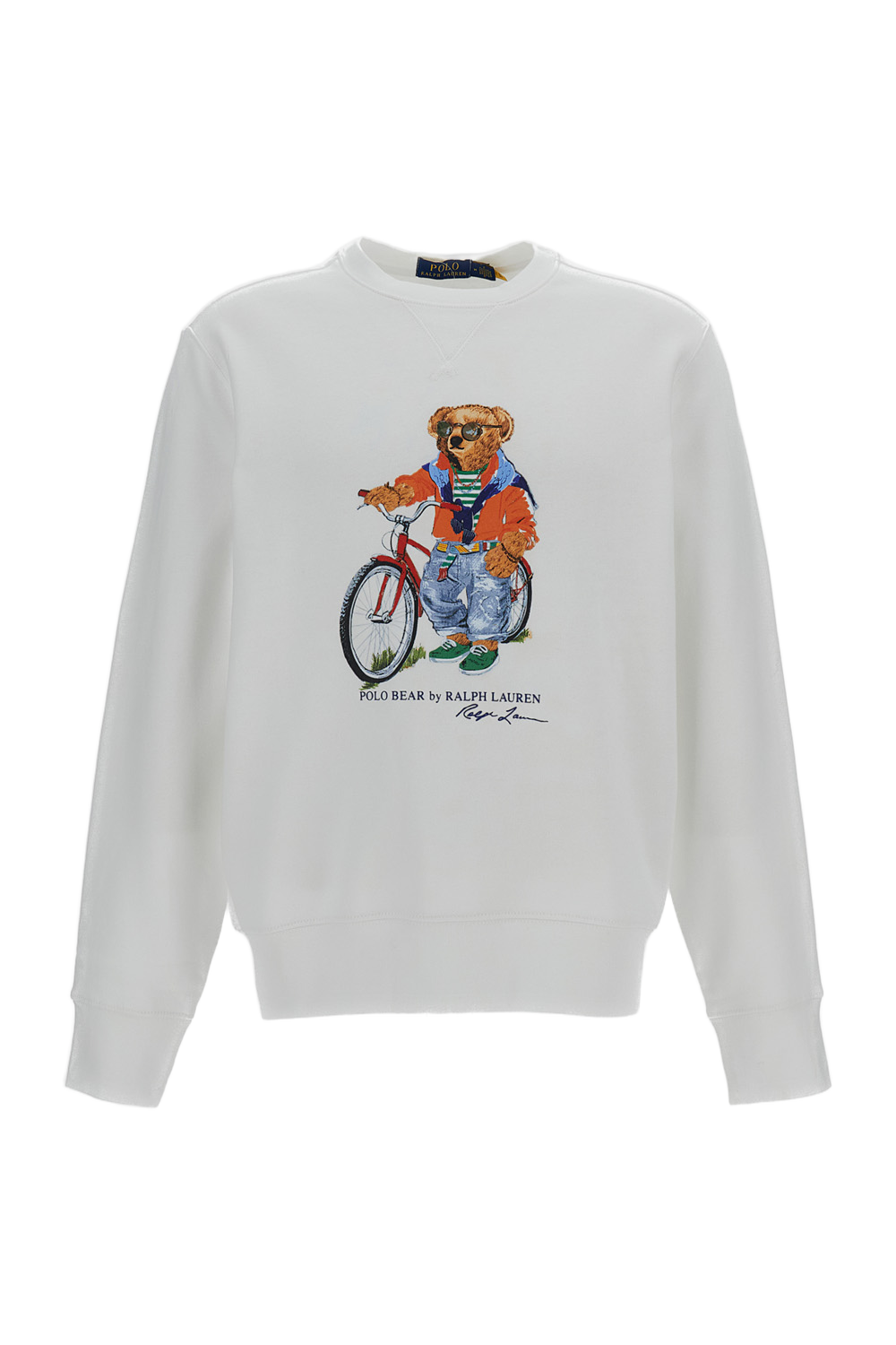 White Printed Crewneck Sweatshirt