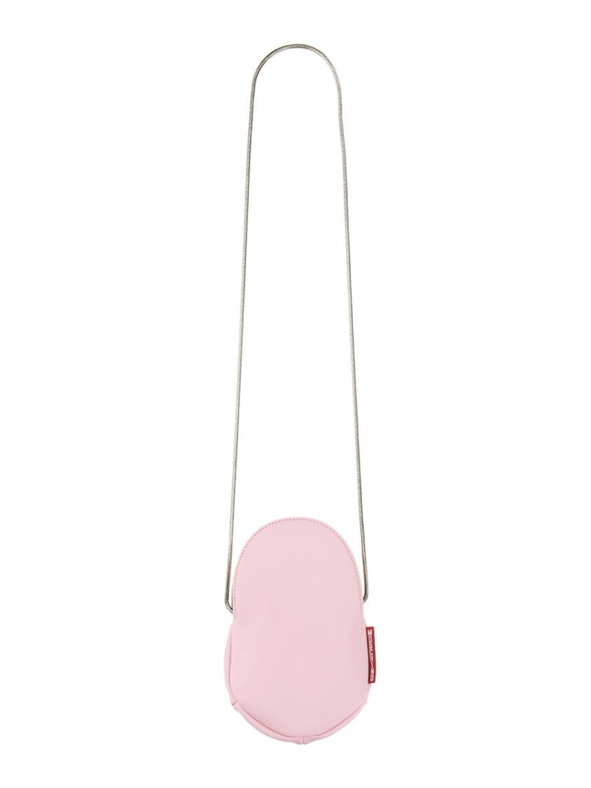 Rounded Cap-Style Mini Bag With Metallic Chain Strap