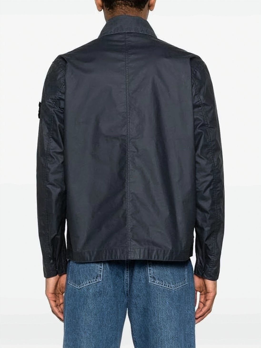 Structured Black Jacket With Button-Up Front