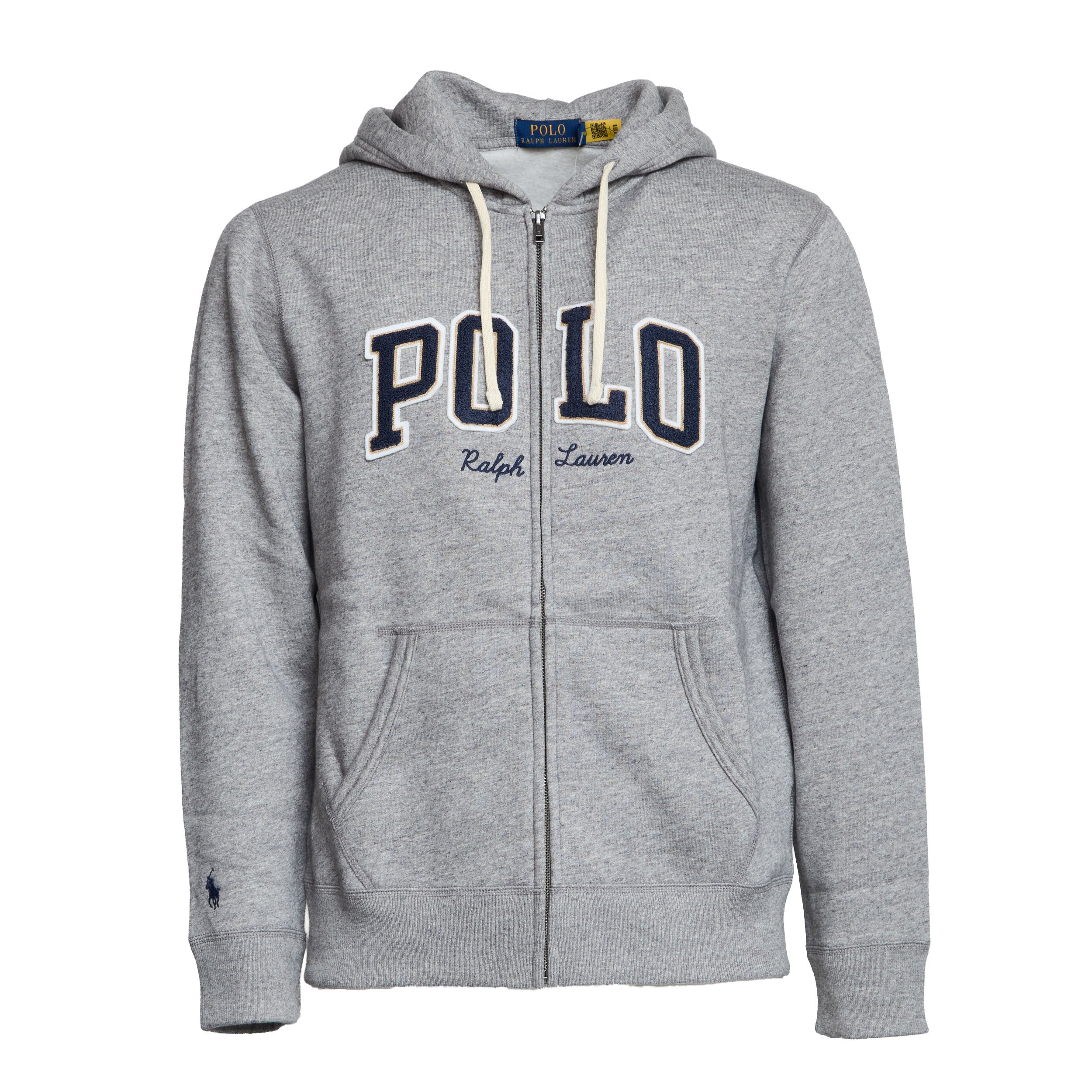 Zip-Front Hooded Sweatshirt with Bold Logo Details