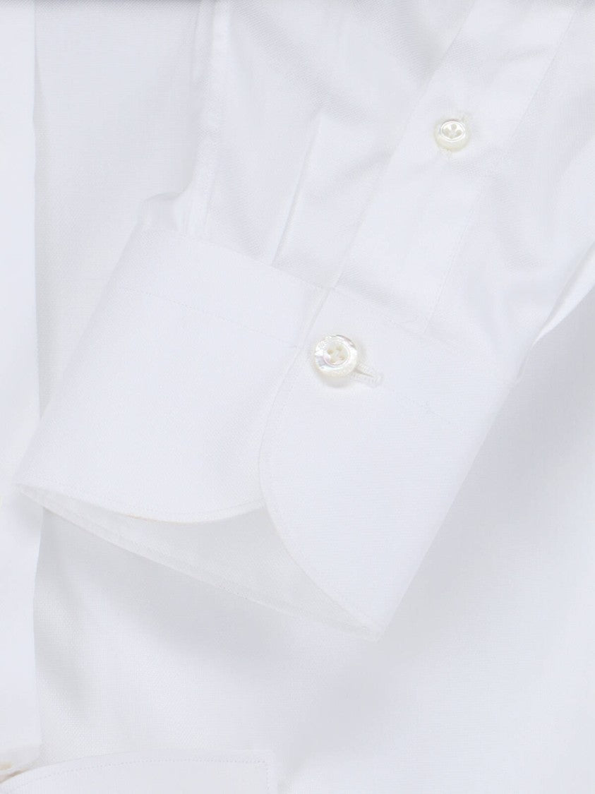 Timeless White Button-Down Shirt With Structured Collar