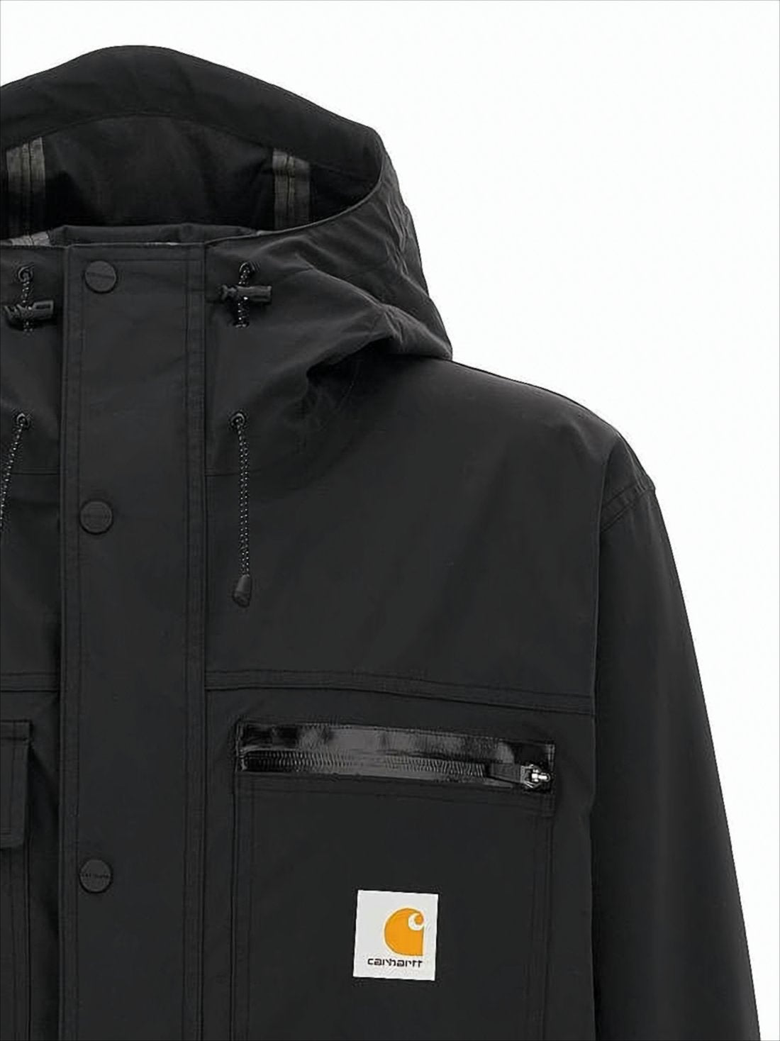Matte Black Functional Jacket with Adjustable Cuffs