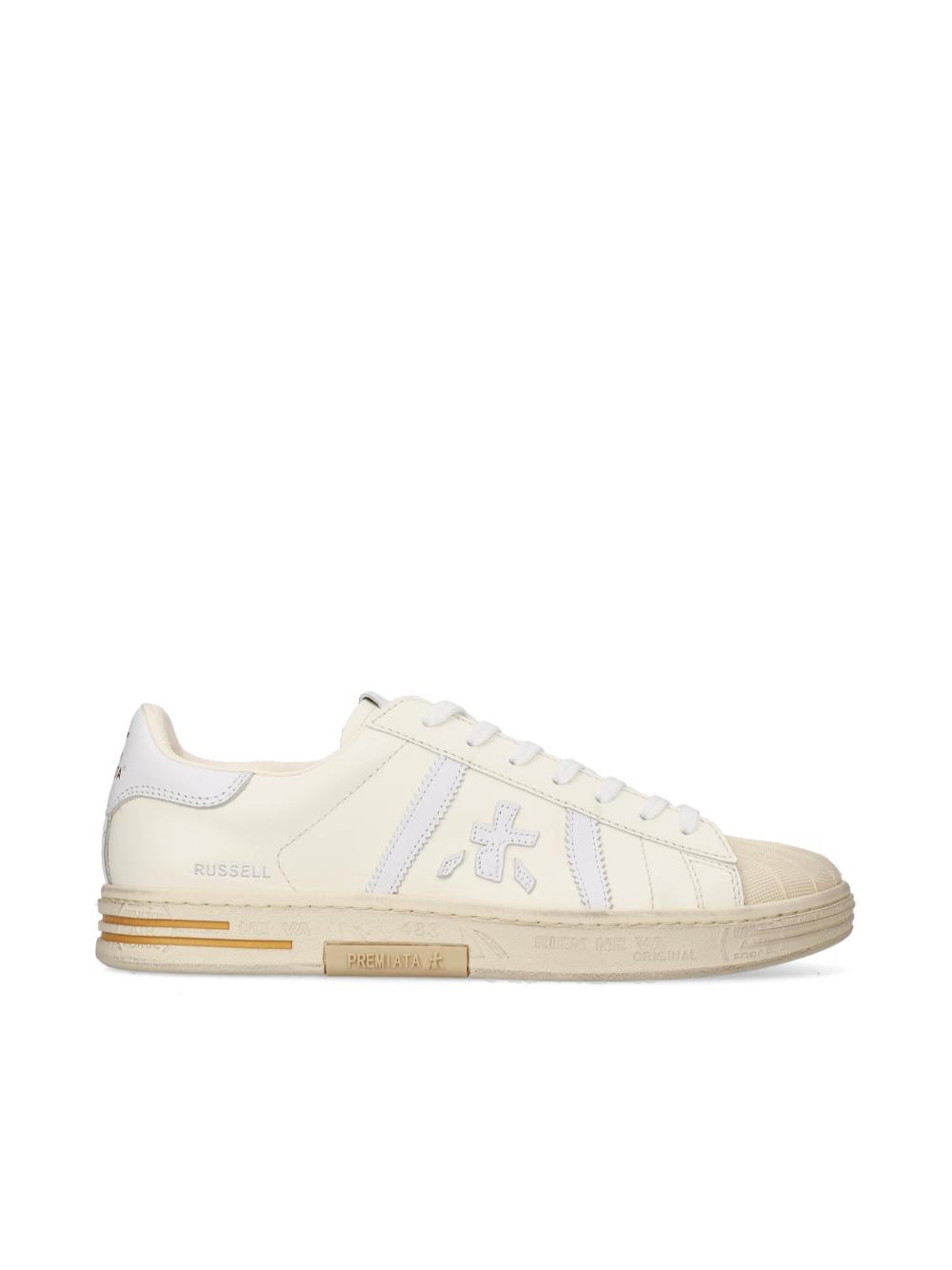 Leather Logo Lace-Up Sneakers