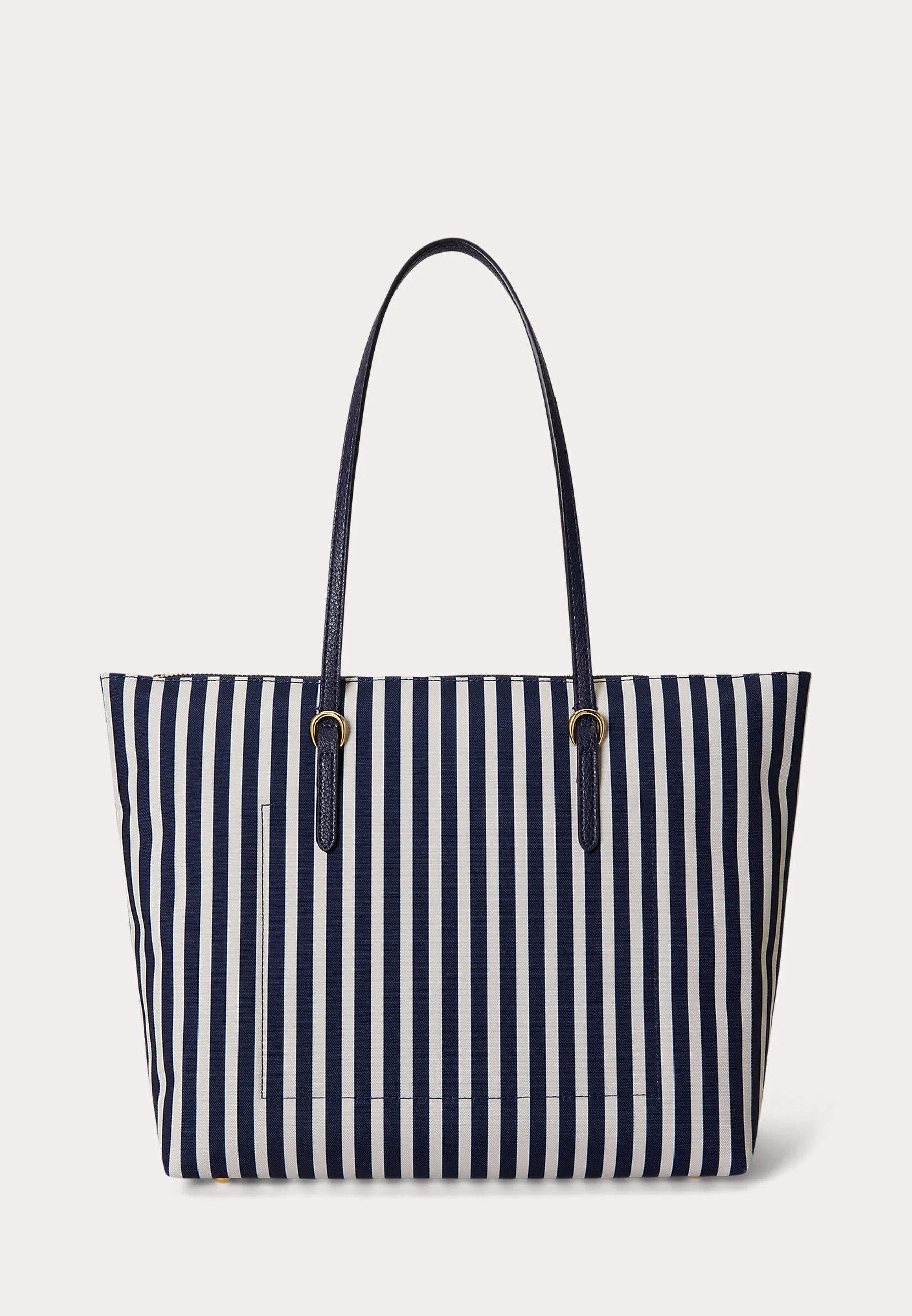 Vertical Navy and White Striped Tote Bag