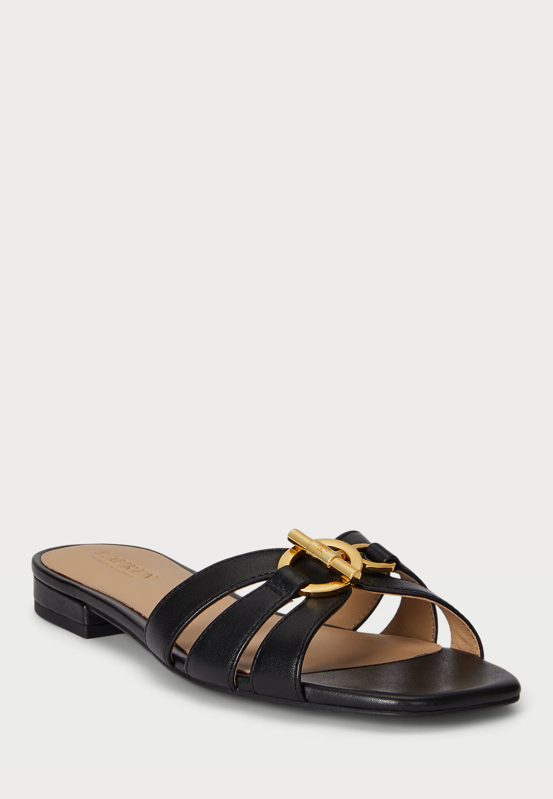 Black Blaike Slide Leather Sandals