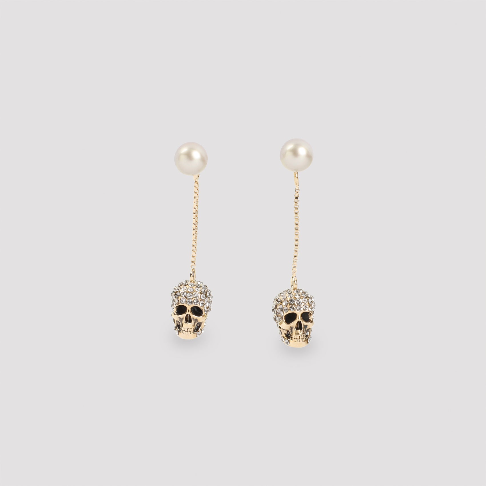 Gold Brass Earrings with Pearl Accent