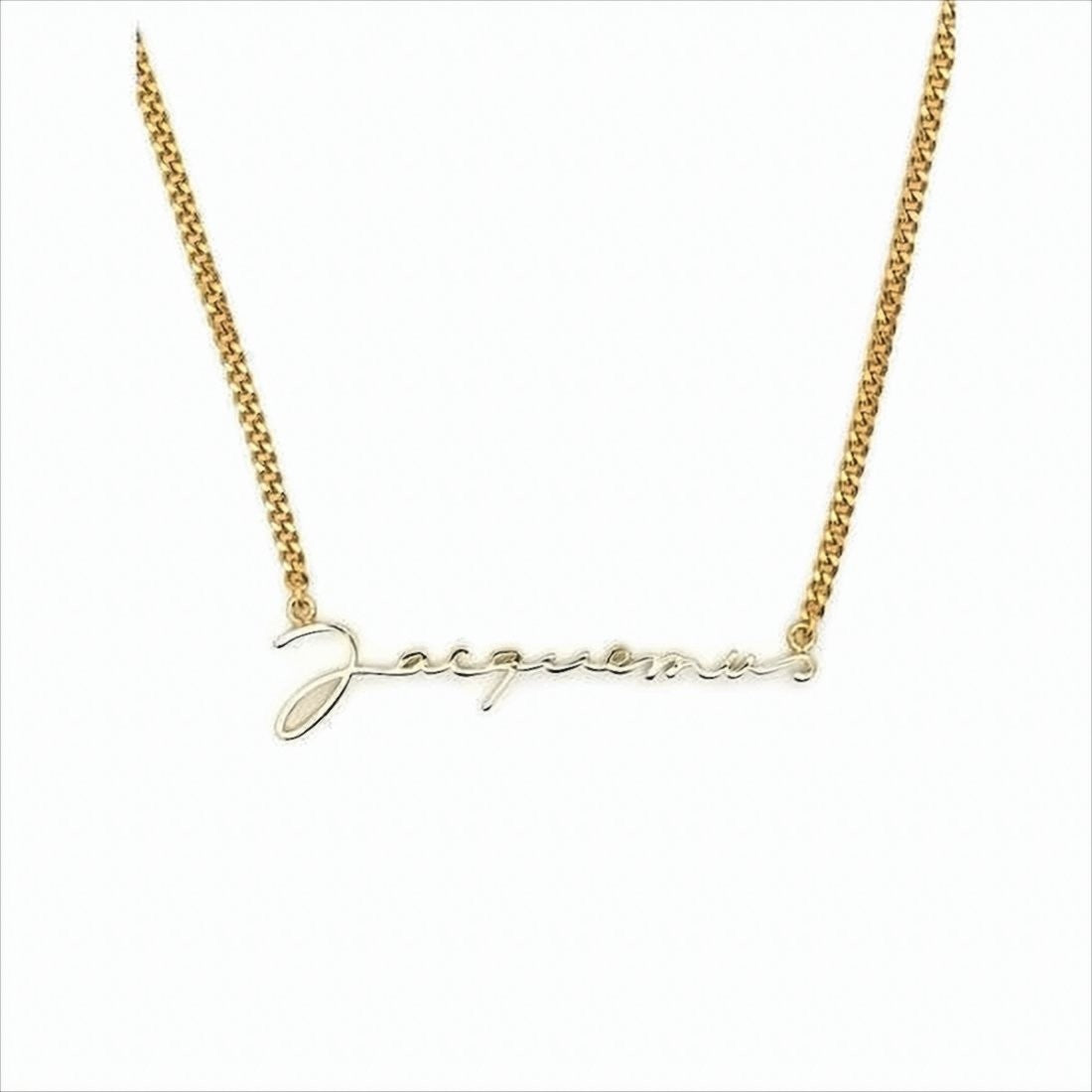 Gold Script Pendant Necklace from