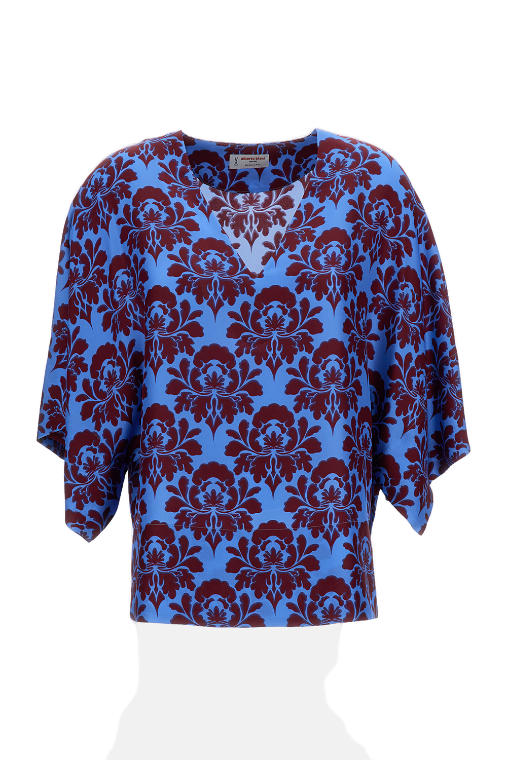 Boxy Light Blue Silk Blouse