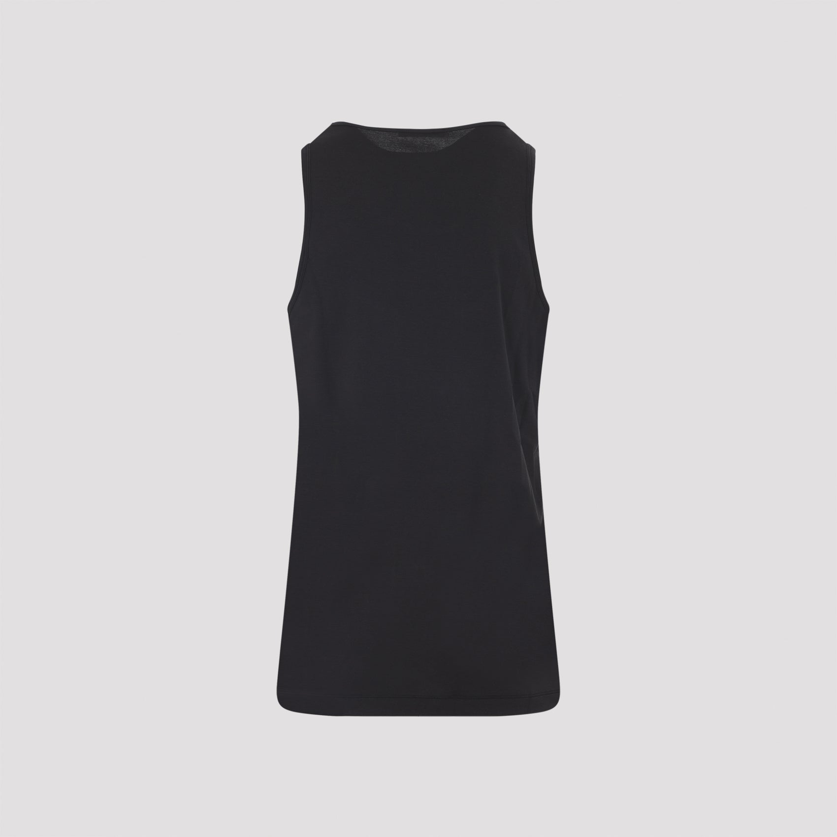 Minimalist Round Neck Sleeveless Top in Black Cotton