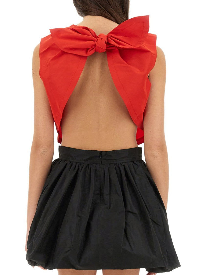 Cropped Red Top With Open Back