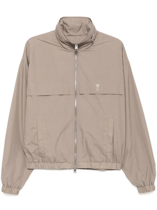High Collar Lightweight Jacket with Front Zipper