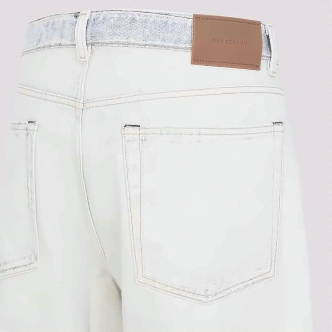 Digital Aurora Print Straight Leg Jeans With Distressed Details