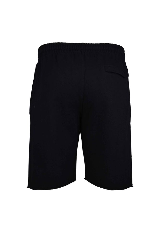 Solid Black Shorts With Elastic Waistband